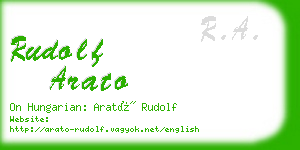 rudolf arato business card